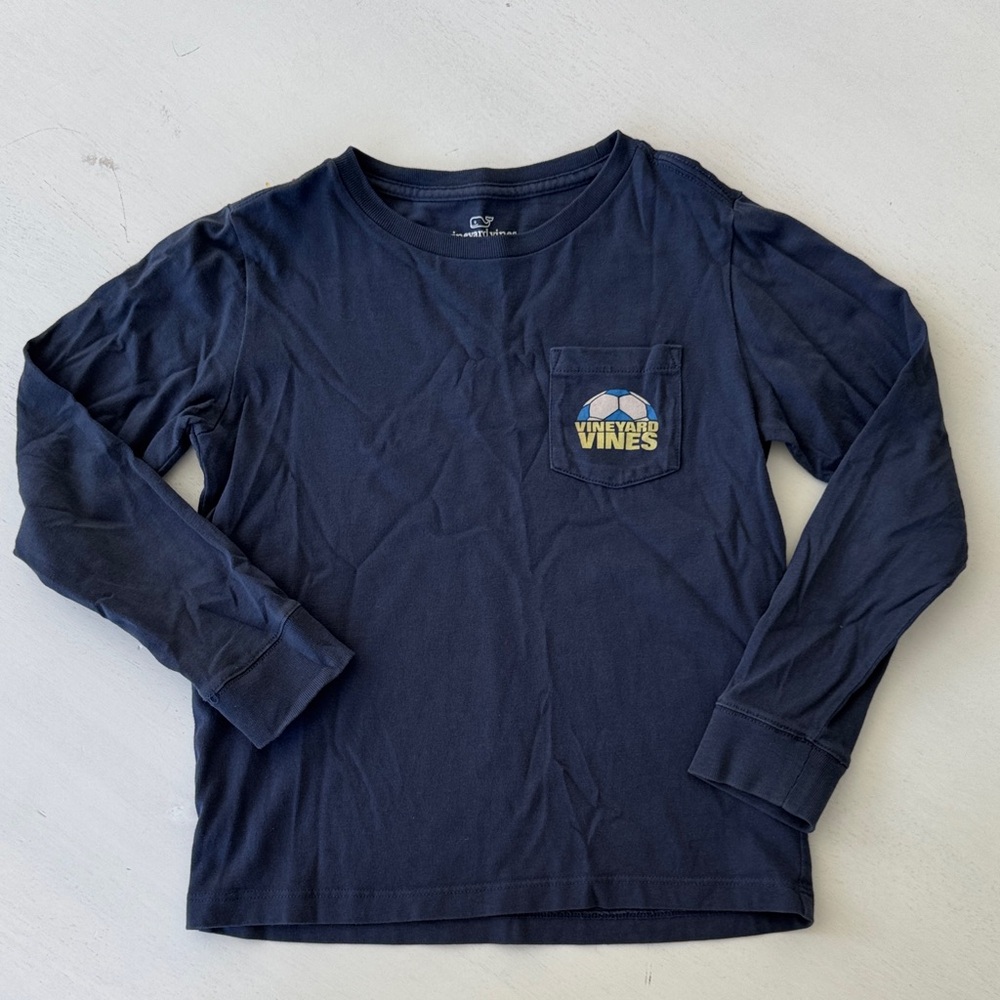 Vineyard Vines Boys Dark Blue Long Sleeve Soccer Tee